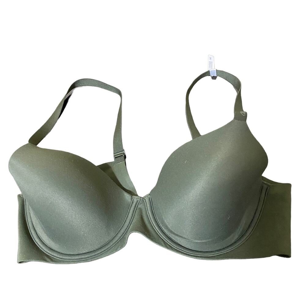 Aerie Real Free Full Coverage Green Adjustable Strap Bra Women's Size 34C